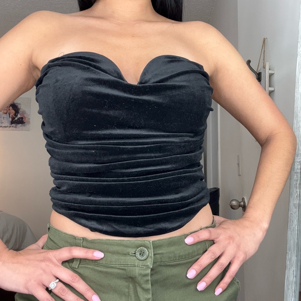 Express sexy black Velvet Corset top